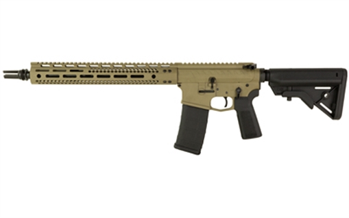 WATCHTOWER Firearms Type 15, Semi-automatic Rifle, AR, 556 NATO, 14.5" Barrel with Pinned Silencer Co ASR Muzzle Device (16" OAL), Cerakote Finish, Flat Dark Earth, Mid Length Gas System, 13.7" Free Float M-LOK Handguard, Hiperfire EDT2 Heavy Gunner Trigge