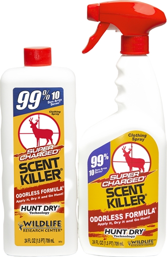Wildlife Research Super Charged Scent Killer Combo Odor Eliminator, Odorless Scent 24 oz Trigger Spray 559
