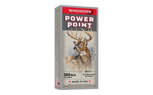 Winchester Ammunition POWER-POINT, 300 Blackout, 150 Grain, Power Point Bullet, 20 Round Box X300BLK