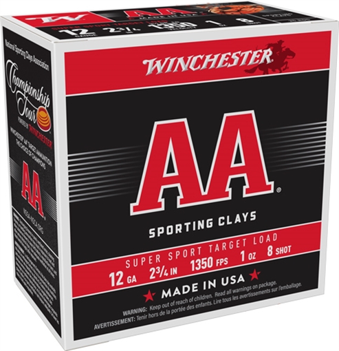 WINCHESTER AA 12GA 2.75" 1OZ #8 1350FPS 250RD CASE LOT AASCL128