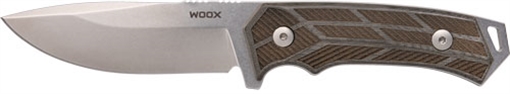 WOOX ROCK62 FIXED BLADE KNIFE - STONEWASHED GREY - MICARTA / CHECKERED BUKNF00108