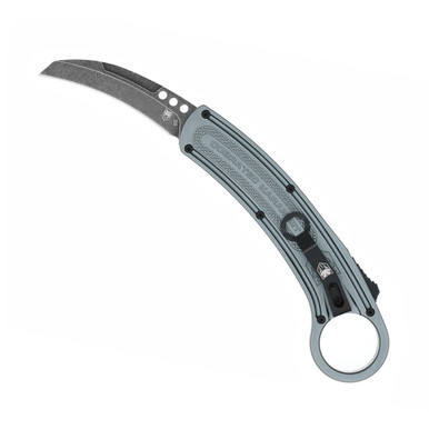 Cobratec Karambit OTF - 2.75" D2 Steel Blade, Gray Aluminum Handle