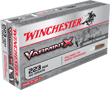 Winchester Ammo Varmint X 223 Rem 40 gr Polymer Tip Rapid Expansion - 20 Rounds per box
