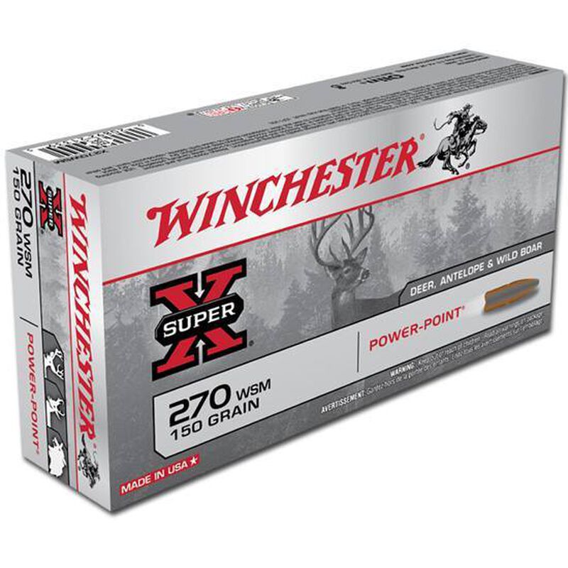 Winchester Super-X .270 WSM 150gr. Power-Point 200rd Case #X270WSM-CS