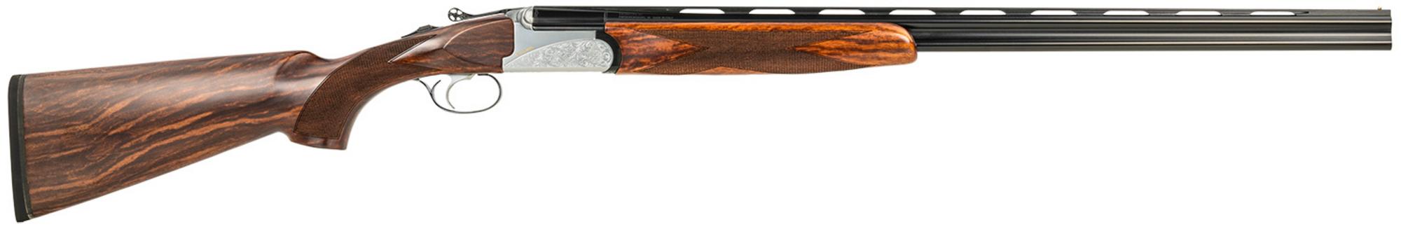 Fausti Caledon Shotgun 15402, 410 Gauge, 28", 3" Chmbr, Engraved Stainless Rec, Wood Laser Grain Stock, Metallic Bead Sight