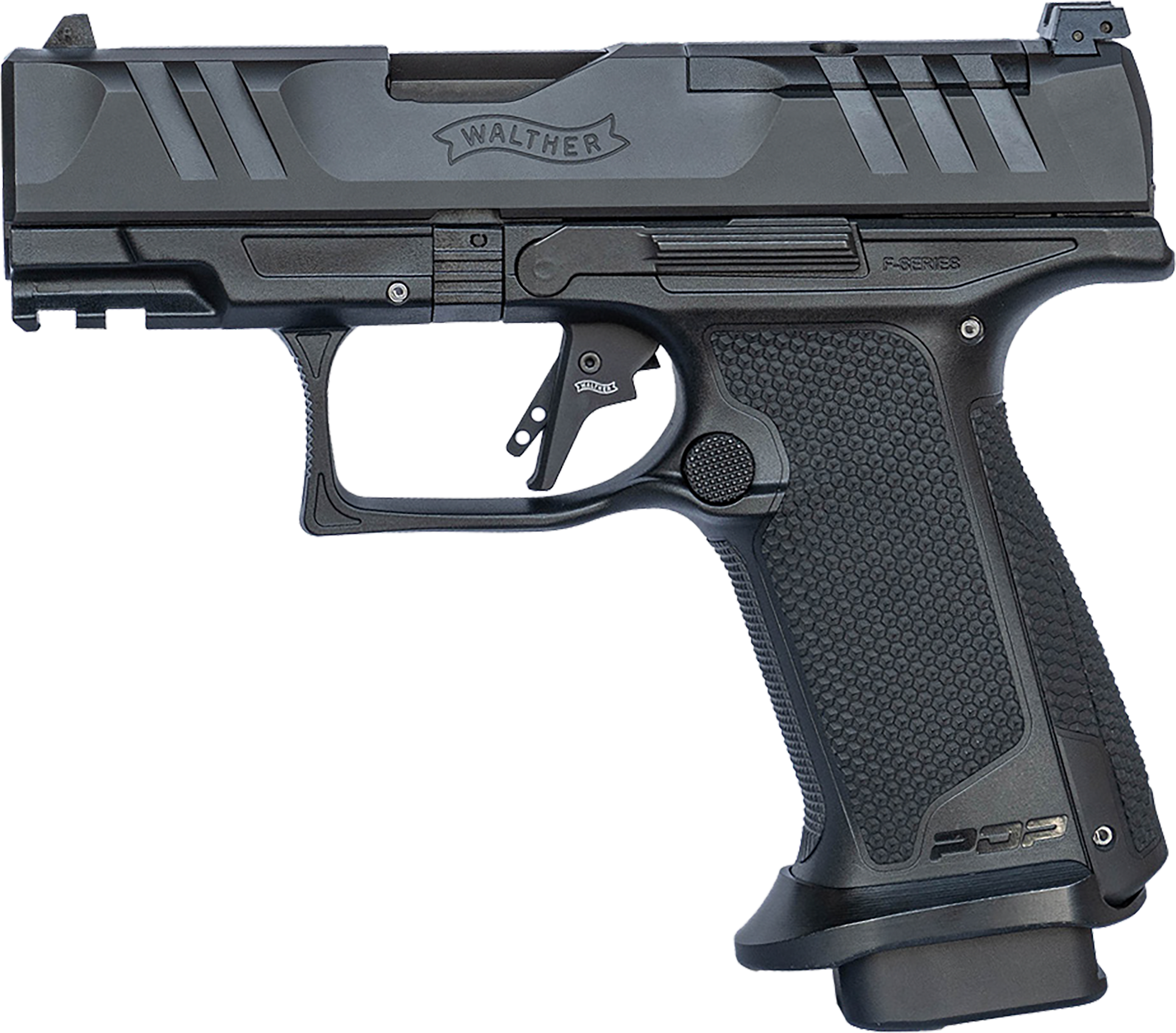 Walther PDP F-Series Pro Optic Ready Pistol 4796042, 9mm Luger, 3.50in, Medium Backstrap Grips, Black Finish, 18 Rds