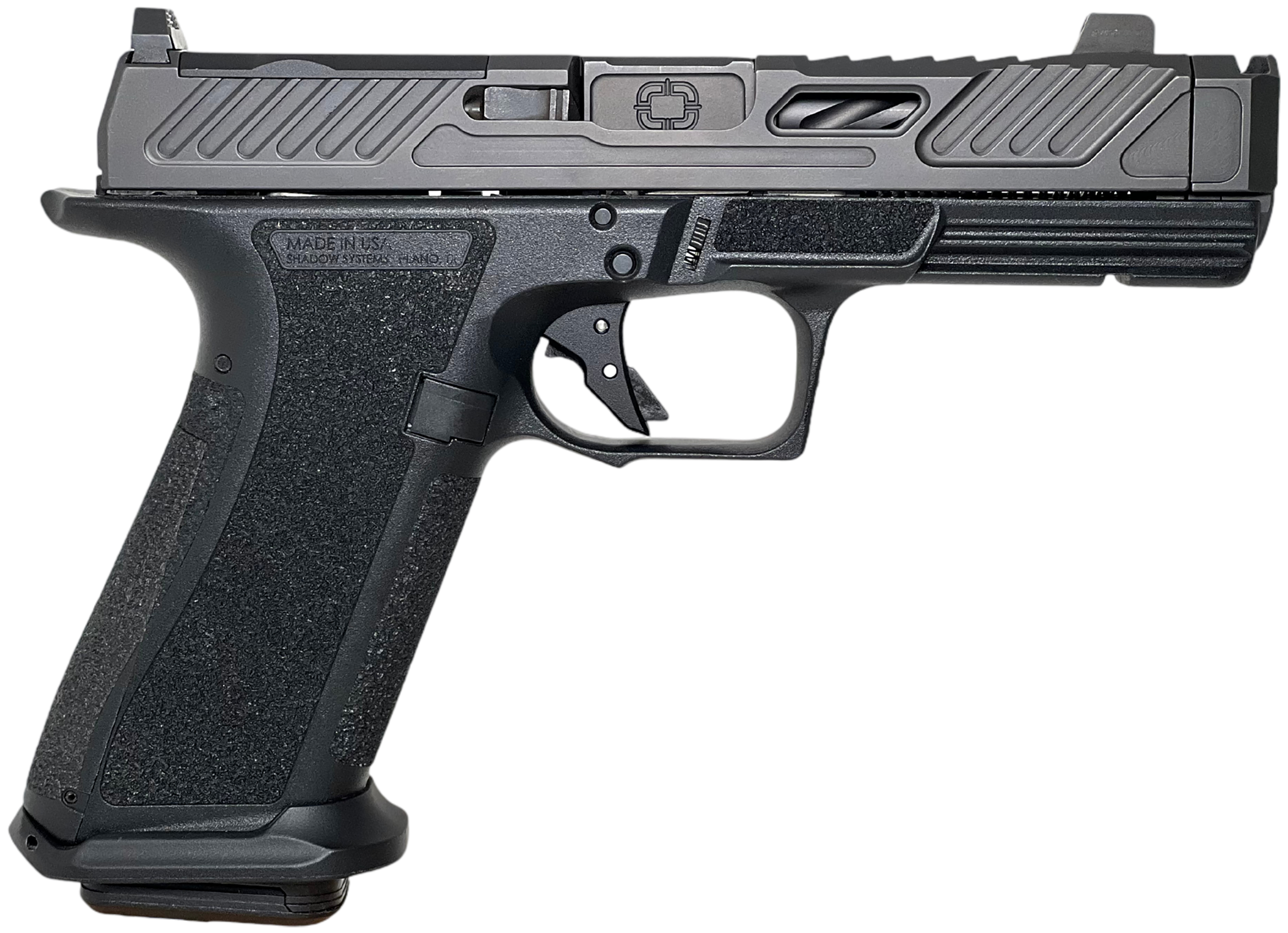 Shadow Systems XR920P Compensator Optic Ready Pistol SS3212, 9mm Luger, 4.25in, Black Interchangeable Backstrap, Black Finish, 17 Rds
