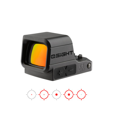 Osight XE OSIGHTXE AMRS Advanced Multi-Reticle System Enclosed Optic with Built-In Backup Iron Sight- Black