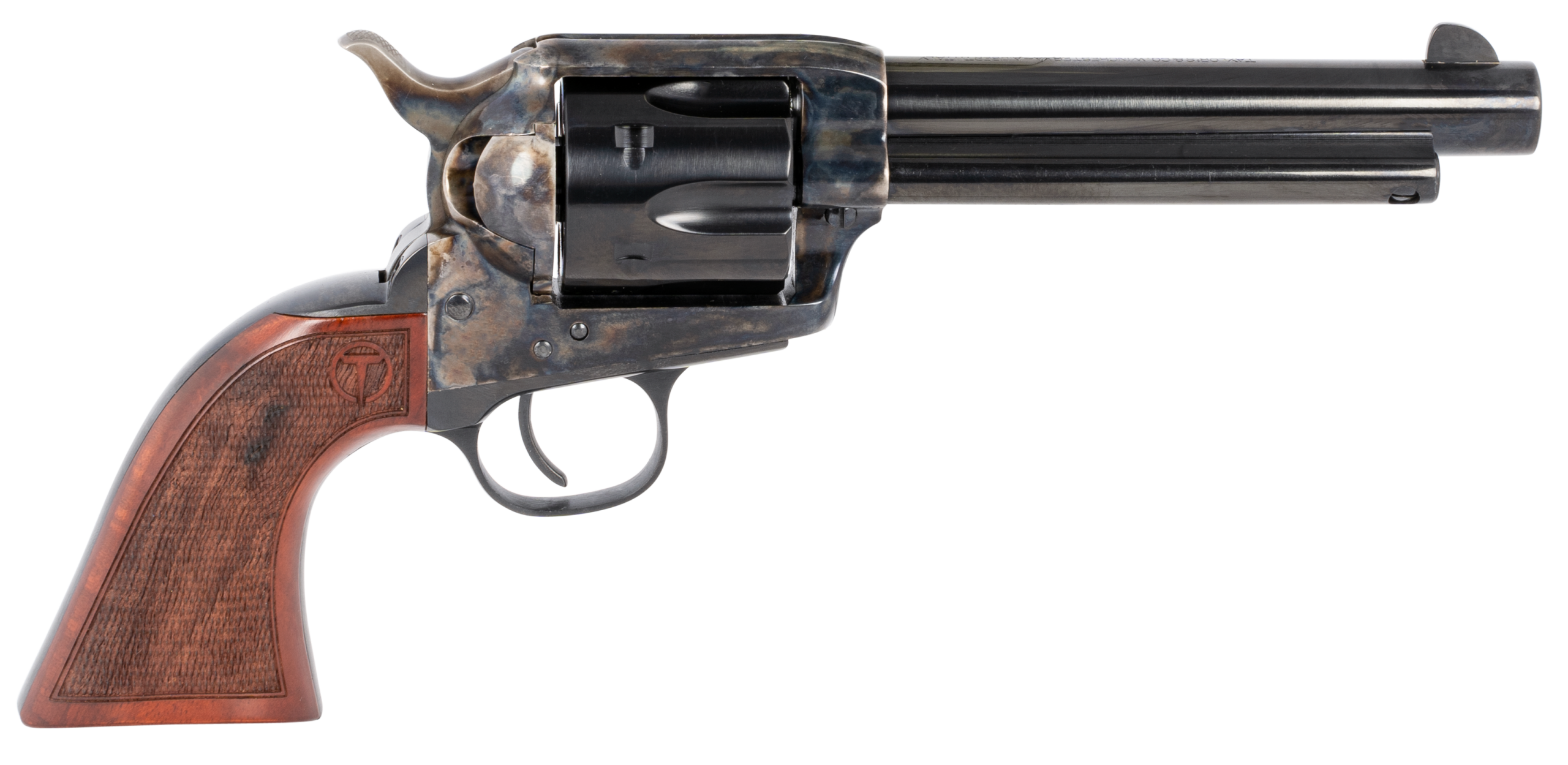 Taylors Smoke Wagon Revolver 550811, 357 Mag, 5.50", Checkered Walnut Grips, Color Case Hardened Finish, 6 Rds