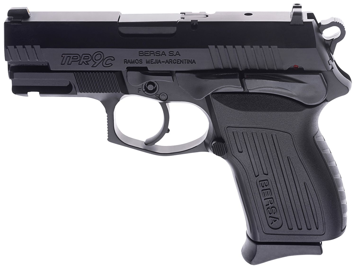 Bersa TPR9C Compact Pistol TPR9CM, 9mm Luger, 3.25in, Black Textured Polymer, Matte Black Finish, 13 Rds