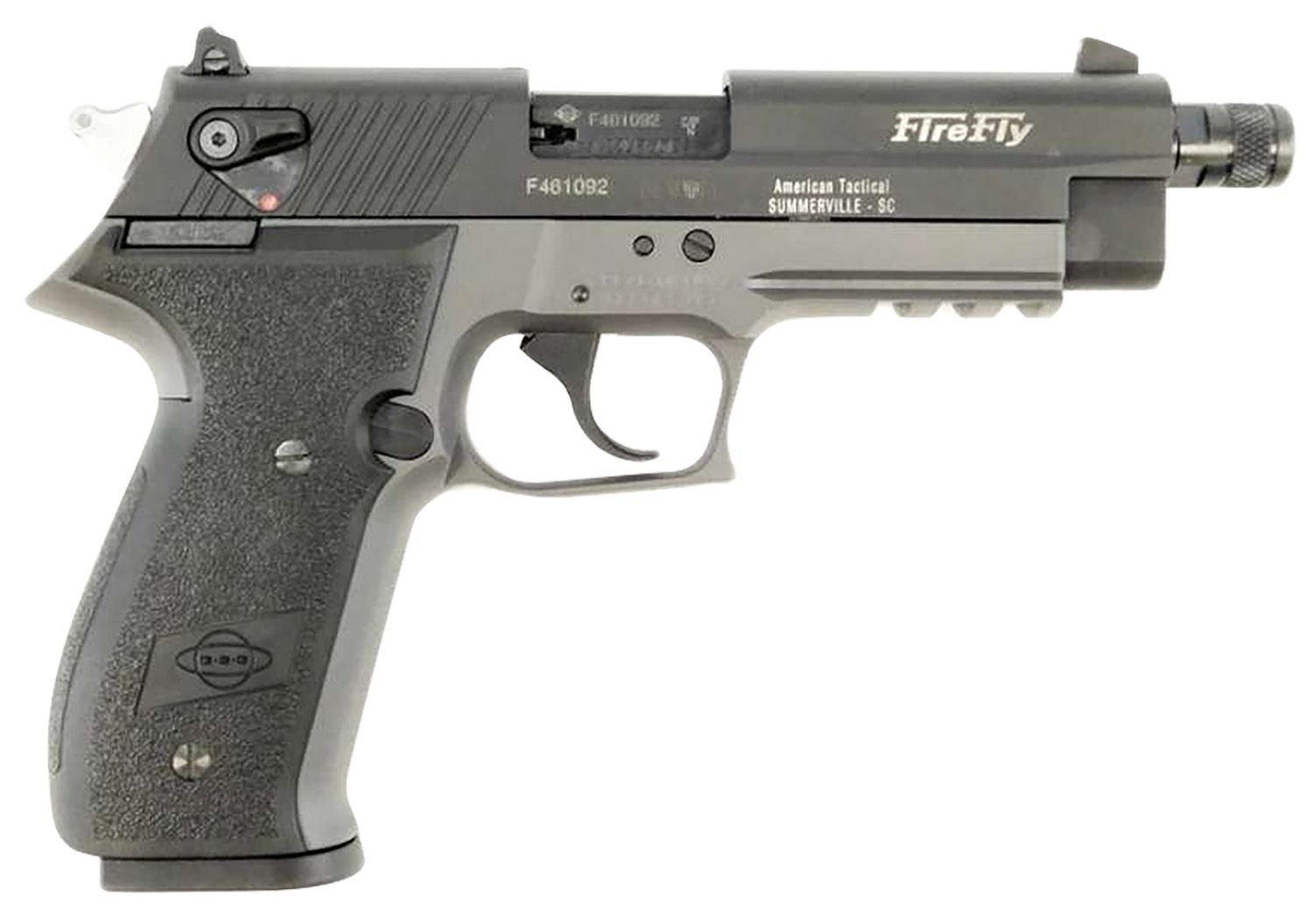 American Tactical FireFly Pistol GERG2210TFFS, 22 LR, 4in, Black Polymer Grips, Smoke Finish, 10 Rds
