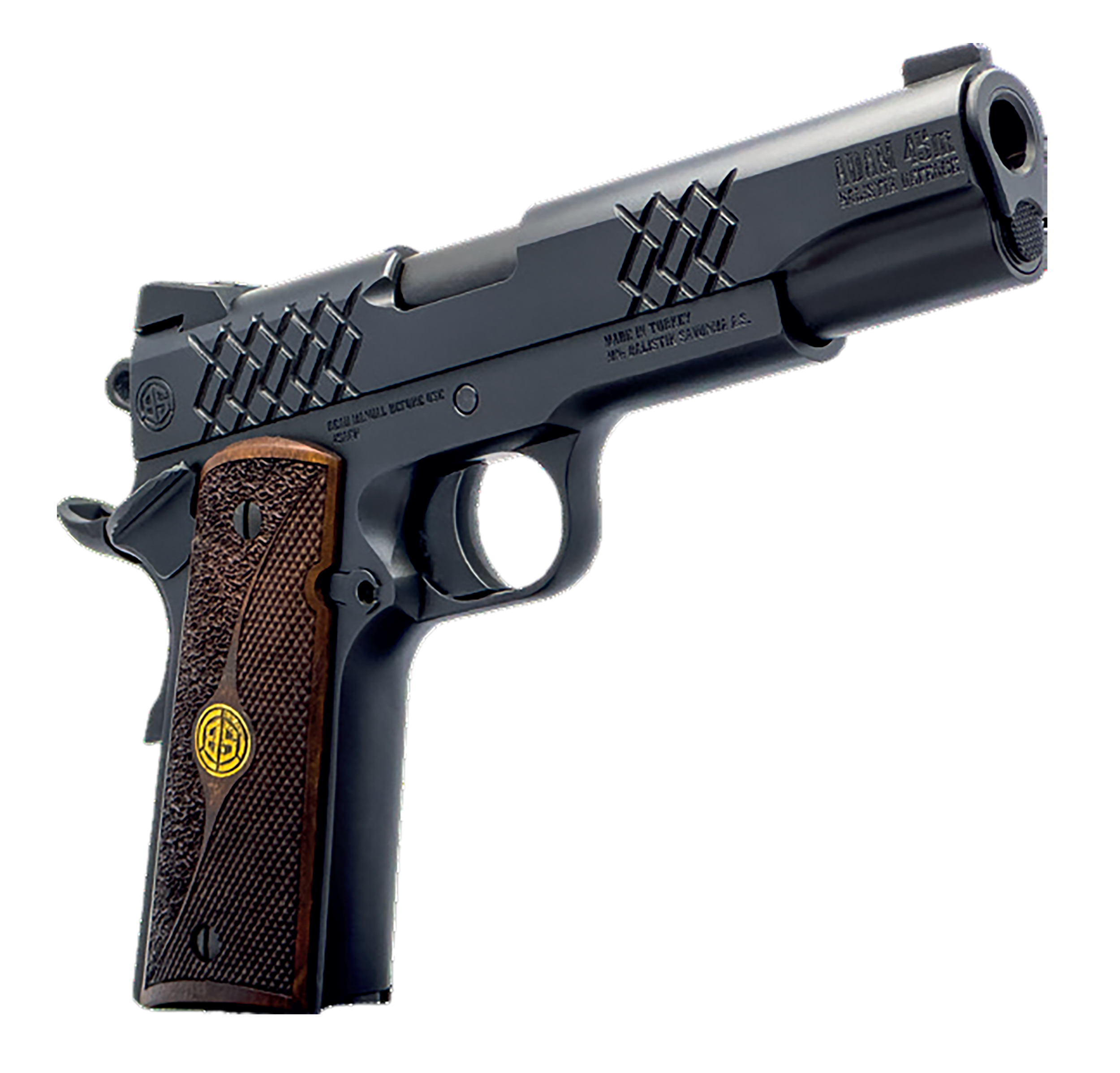 Dickinson 1911 Adam Pistol DKSN45BM, 45 ACP, 5in, Wood Grips, Matte Black Finish, 8 Rds