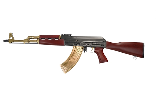 ZASTAVA ARMS ZPAPM70 AK RIFLE SERBIAN RED FURNITURE CERAKOTED GOLD BARRELTRIGGER AND MAGAZINE 16.5IN CHROME LINED BARREL 1.5MM RECEIVER BULDGED TRUNNION 30RD ZR7762CBG