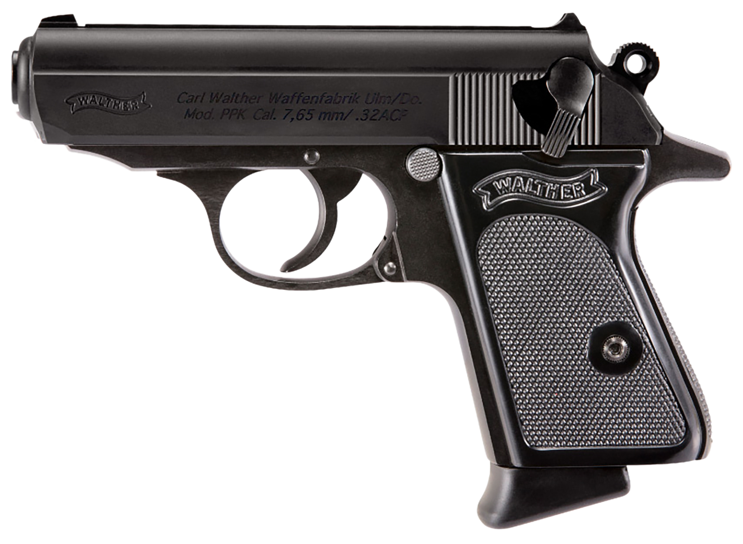 Walther PPK/S Pistol 4796023, 32 ACP, 3.30in, Textured Polymer Grips, Black Finish, 7 Rds
